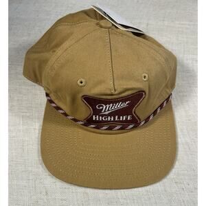 Miller High Life Rope Hat Tan Snapback Brand New Beer Promo Cap